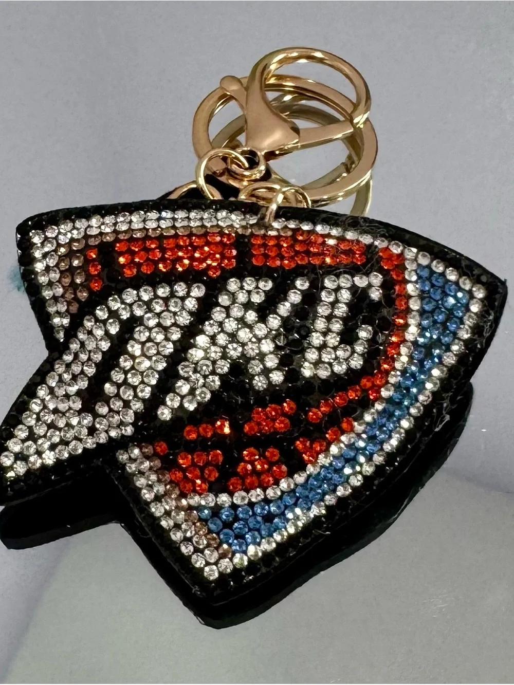 New Crystal Embellished OKC Basketball Keychain Bag Charm